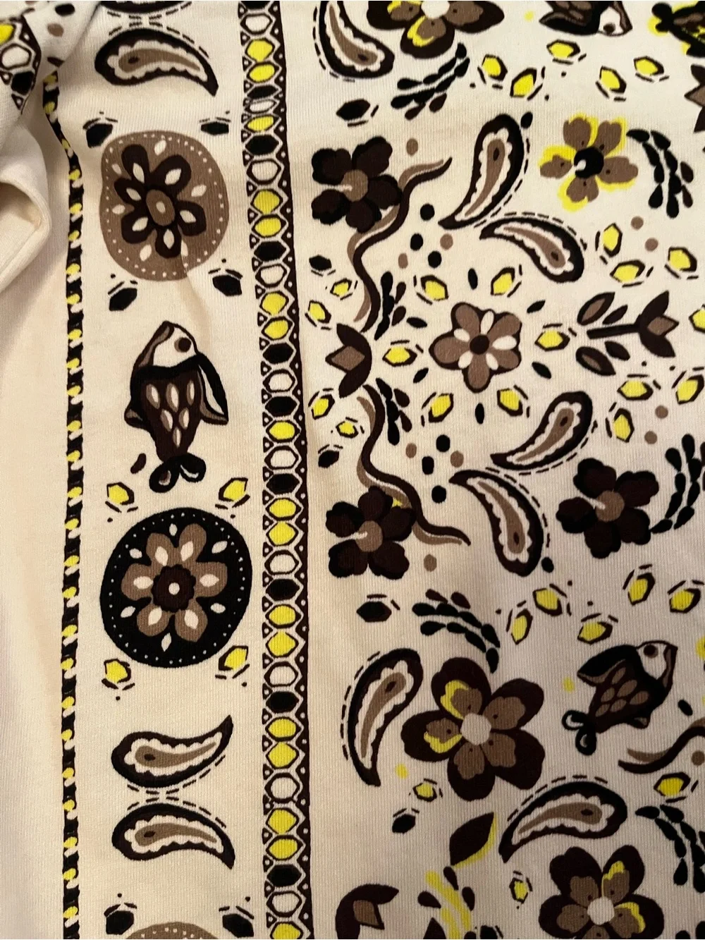 Tory Burch Pisces Cream Bandana-Print Short Sleeve Tee . M
